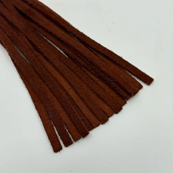 NEW Suede Soft Leather Tassel Keychain Bag Charm 10” Lengh - Picture 3 of 4